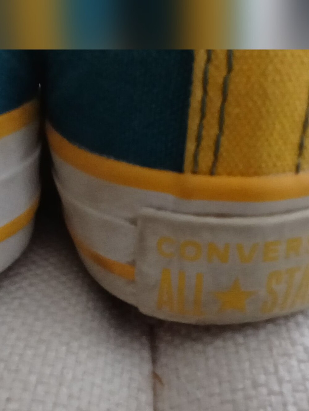 Vintage Converse Kids Teal and Yellow Low-Top Sneakers Size 1.5. - Picture 6 of 6